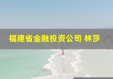 福建省金融投资公司 林莎